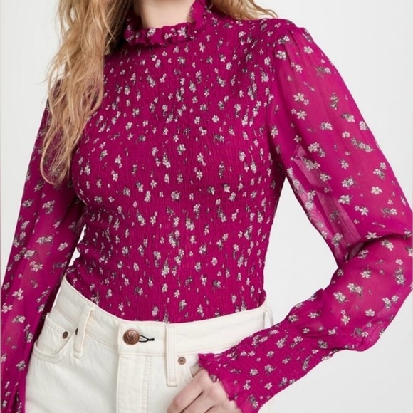 Rag & Bone 💕 Pink Floral Blouse - Picture 1 of 4
